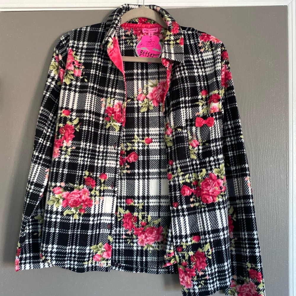 NWT (3pc Set) Betsey Johnson Notch Color PJ and Headband Set M